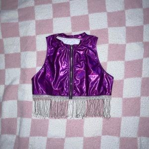 Metallic Purple Crop Top